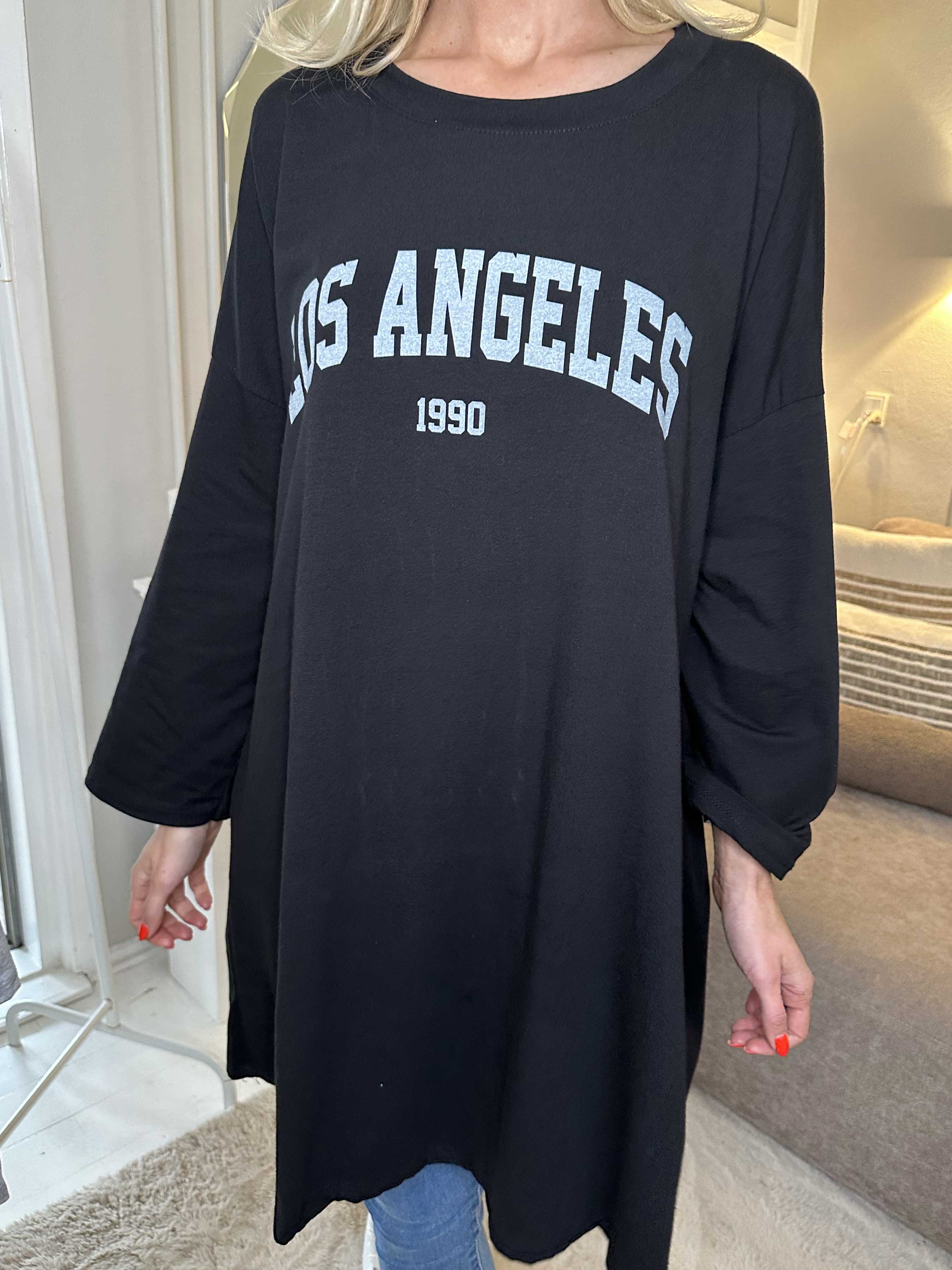 Haniya - Joggingklänning i viskos med Los Angeles-statyett - Blue